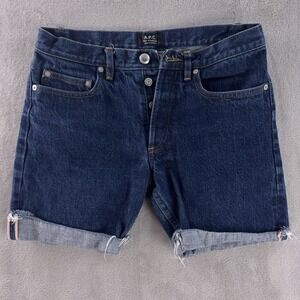 A.P.C. New Standard‎ Denim Shorts Mens Size 29 Blue Raw Selvedge Cutoff Style